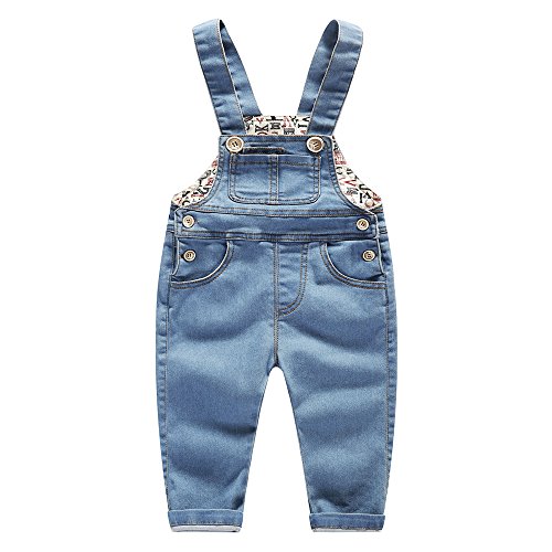 KIDSCOOL SPACE Bébé & Petits Garçons/Filles Salopette Denim Bleu,Salopette Jean,Bleu clair,18-24 Mois