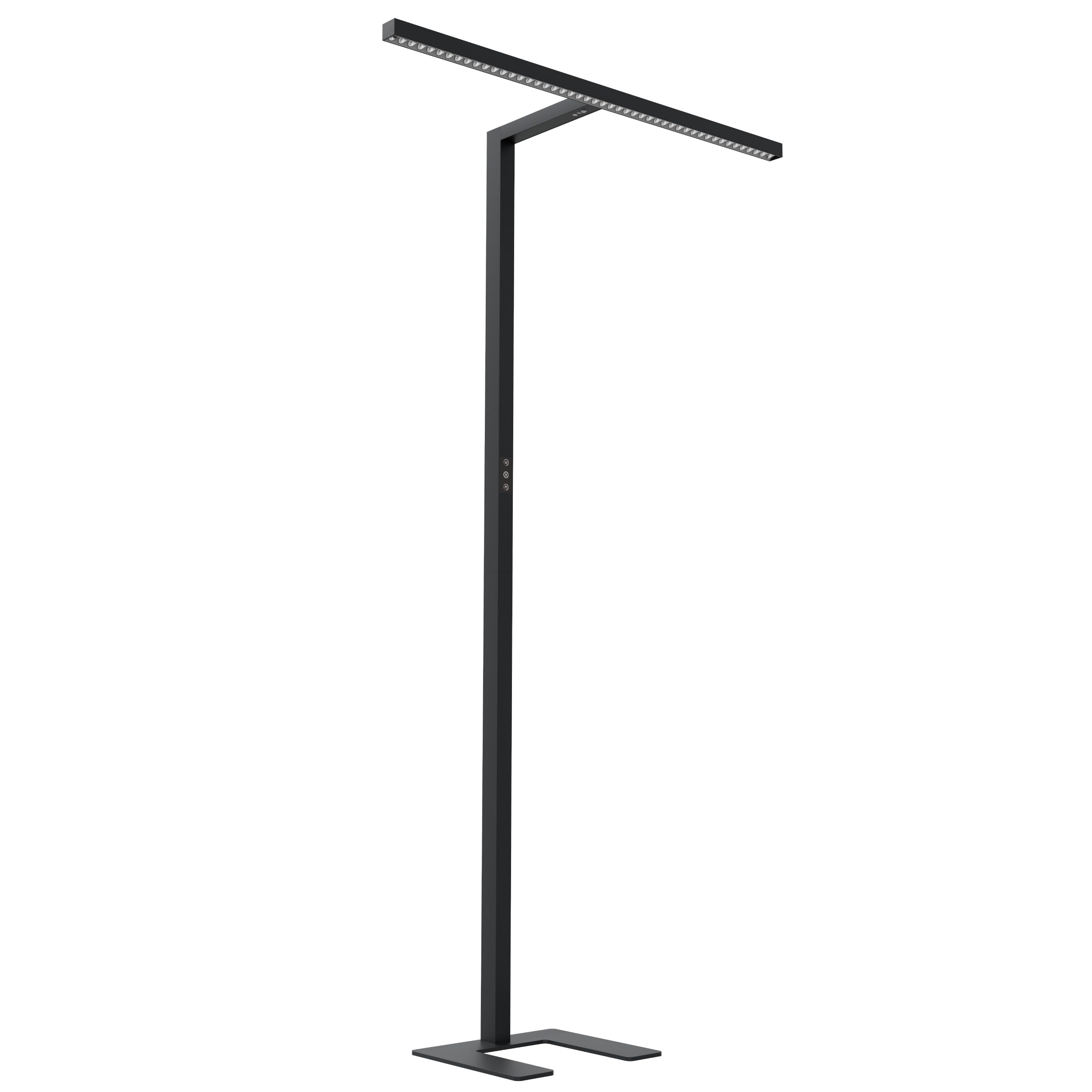Oktaplex Lund Büro Stehleuchte dimmbar mit Sensor Schwarz Stehlampe | Tageslicht- & Präsenzsensor, Touch-Panel, 10800lm, UGR<11, 2700-5700K, blendarm, 197cm