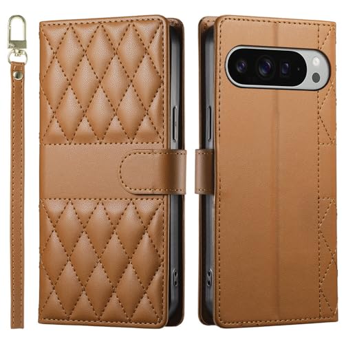 Étui pour Google Pixel 8 marron chic idéal pour vos sorties avec sangle