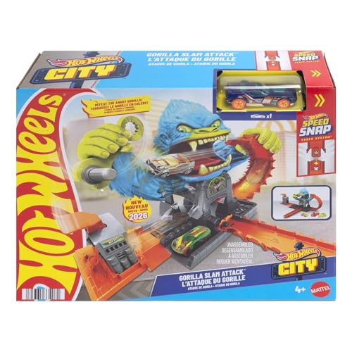 Hot Wheels City Gorilla Slam Attack Playset & 1:64 Scale Toy Car - image 5