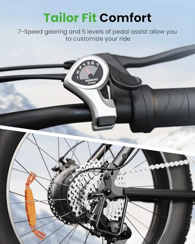 Image of isinwheel M10 Pro Electric Bike for Adults 22 mph 1000W Peak Motor, Dual Crown Fork Mountain Ebike 10.4 Ah Battery 35+ Miles Range, 7 Speed, 20 x 4.0 Fat Tire Adults Electric Bicycles