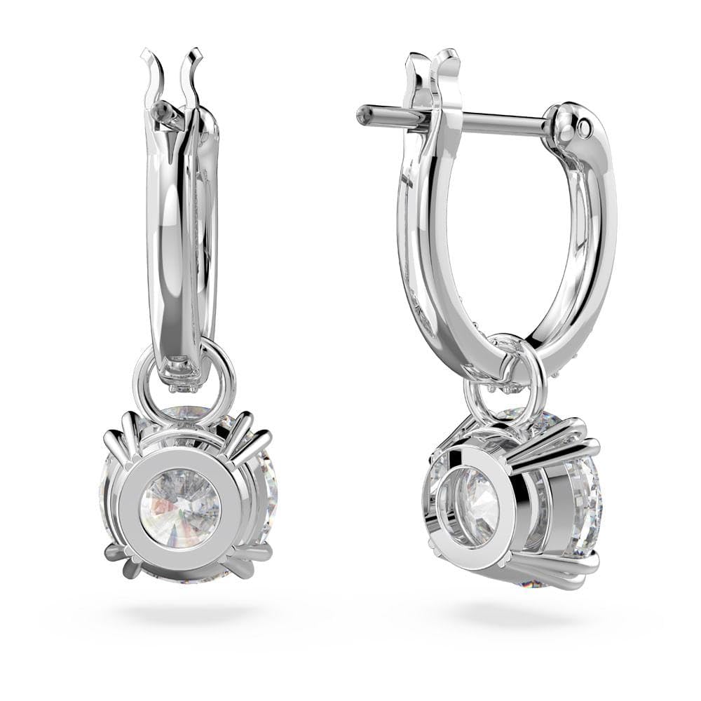 Swarovski Stilla Colección pendientes colgantes, talla redonda, blanco