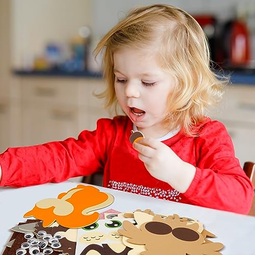 Fennoral 12 Pack Fall Craft Kit For Kids Make You Own Fall Animal Foam Stickers Fall Arts And Crafts Diy For Kids Boys Girls Party Supplies Thanksgiving Autumn Decoration thumb #1