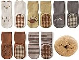 Exemaba Baby Socken Anti Rutsch Dicke - 5 Paar Winter Warme Kleinkinder Rutschsocken Krabbelsocken für Mädchen Jungen(C1,M/1-3 Jahre)