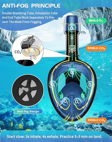 Greatever Full Face Snorkel Mask, Snorkeling Gear for Adults with Latest Dry Top Breathing System and Detachable Camera Mount, Foldable Snorkel Set for Family Snorkeling Trips, Anti-Fog & Anti-Leak - Image 5