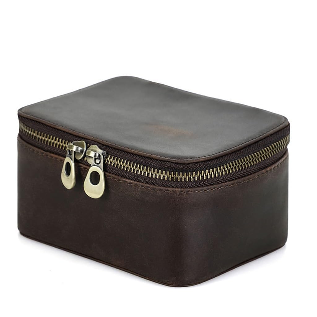 Boîte de rangement de montre et boutons de manchette sur votre commode : l'écrin en cuir chic