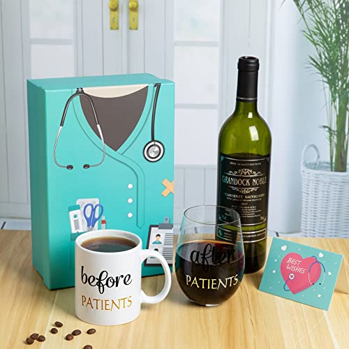 Puged Before Patients After Patients Gift Package Set 11 Oz Coffee Mug And 18 Oz Stemless Wine Glass For Dentist Unique Nurses Day Graduation Gifts #TOP6