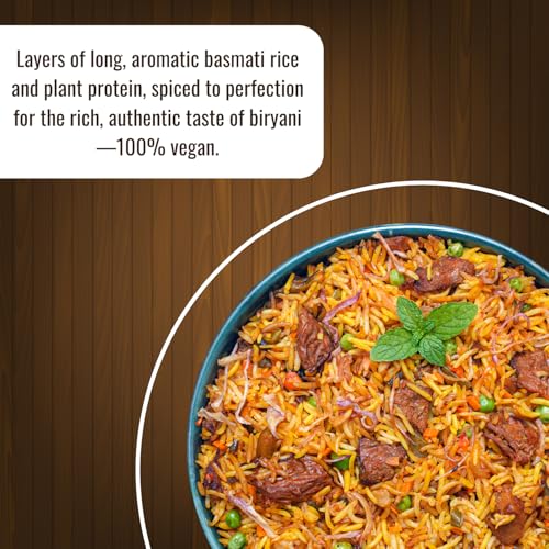 Image of Indidoz Protein Rich Veg Biryani Ready to Eat | Flavoured Basmati Rice with Vegetables & Plant Protein | Spiced & Aromatic | Authentic Indian Meal | Heat & Eat | No Preservatives | 250g