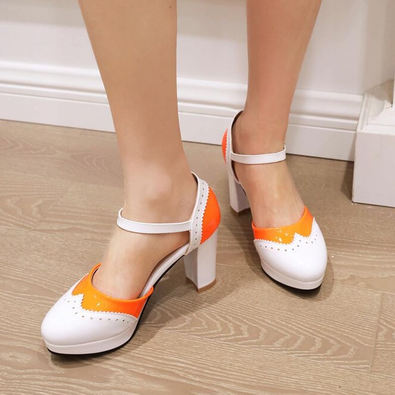 Image of MEOTINA Cute Bow Heels Mary Janes Shoes Women Dress Platform Strappy High Heels Kawaii Shoes
