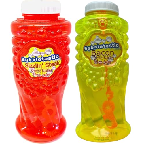 Steak and Bacon Scented Bubbles for Dogs - 2 Pack, 8 oz Each - 100% Non Toxic and Tear Free
