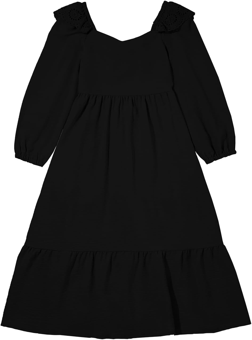 blibean Tween Girls Tie Back Dresses Embroidery Sleeve Size 6-15 Years - Image 7