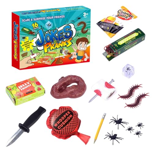 Raypontia Streiche Für Kinder, 23,5x17x4cm Scherzartikel Kinder, Furzkissen Und Realistischen Insekten, Furzkissen Kackhaufen Scherzartikel, Gags Und Praktische Scherzspielzeuge