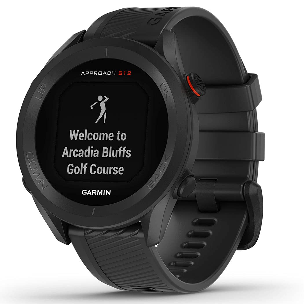 Garmin Approach S12, Orologio GPS per il golf, 42.000+ campi internazionali, Distanze ostacoli, Rilevamento statistiche, Autonomia fino a 10 settimane, Granite Blue