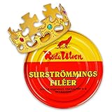 schwedische kronen kursverlauf  Surströmming Party-Set Röda Ulven 300g Dose (fermentierte Heringe) - 400g/300g Fisch  inkl. Challenge Vorlage  inkl. exklusiver Krone  (Challenge Heringsfilet)