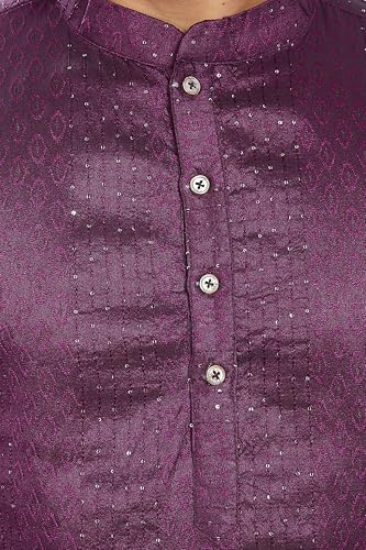 Image of DIVISIVE Men's Jequard Embroidered Art Silk Slim Fit Only Kurta