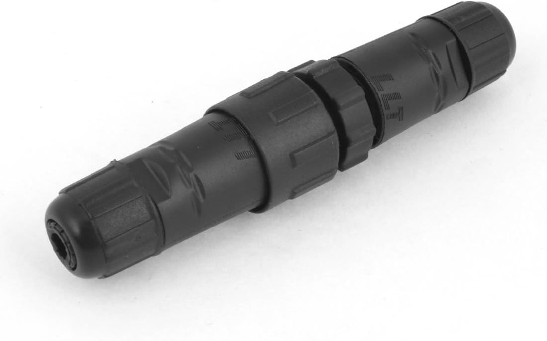 uxcell® Black Plastic Housing M14-3 IP67 IP68 3P Waterproof Connector Cable Socket Connect