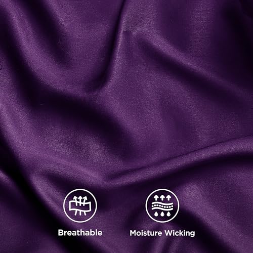 Image of Bedsure Cooling Sheets Twin, Rayon Derived from Bamboo, PureWoven, Breathable & Soft Twin Sheets Set, Deep Pocket Up to 16 Inches, Hotel Luxury Silky Bedding for Hot Sleepers, Plum