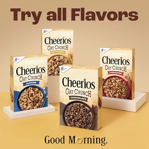 Cheerios Oat Crunch Almond Breakfast Cereal, Made with Whole Grain, Large Size, 18.2 oz image 7