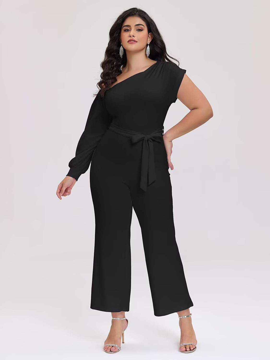 Jumpsuits for Women Dressy Fall Outfits Elegant Rompers Formal One Off The Shoulder Pant Suit for Evening Party - Image 4
