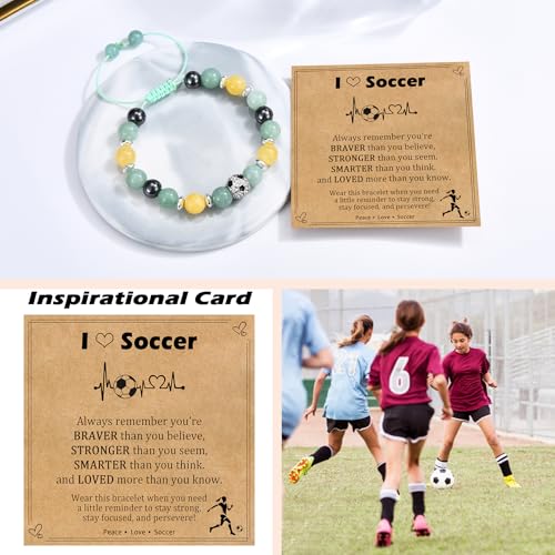 EPIRORA Soccer Charm Bracelet Gifts for Moms Girls, Soccer Fashion Accessories Adjustable Beaded Jewelry Bracelets for Her, Birthday/Christmas/Thanksgiving/Valentines Gifts2