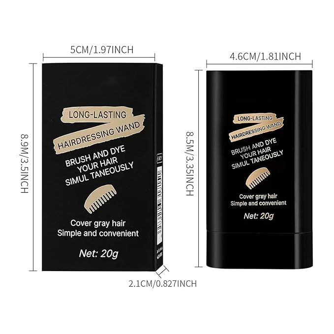 Image of 2-in-1 Instant Hair Color Stick & Comb, Portable Hair Dye Comb for Gray Hair Coverage, Long-Lasting Waterproof and Sweat-Proof for Women & Men, Quick Root Touch-Ups Portable Correction Sticks (Black)
