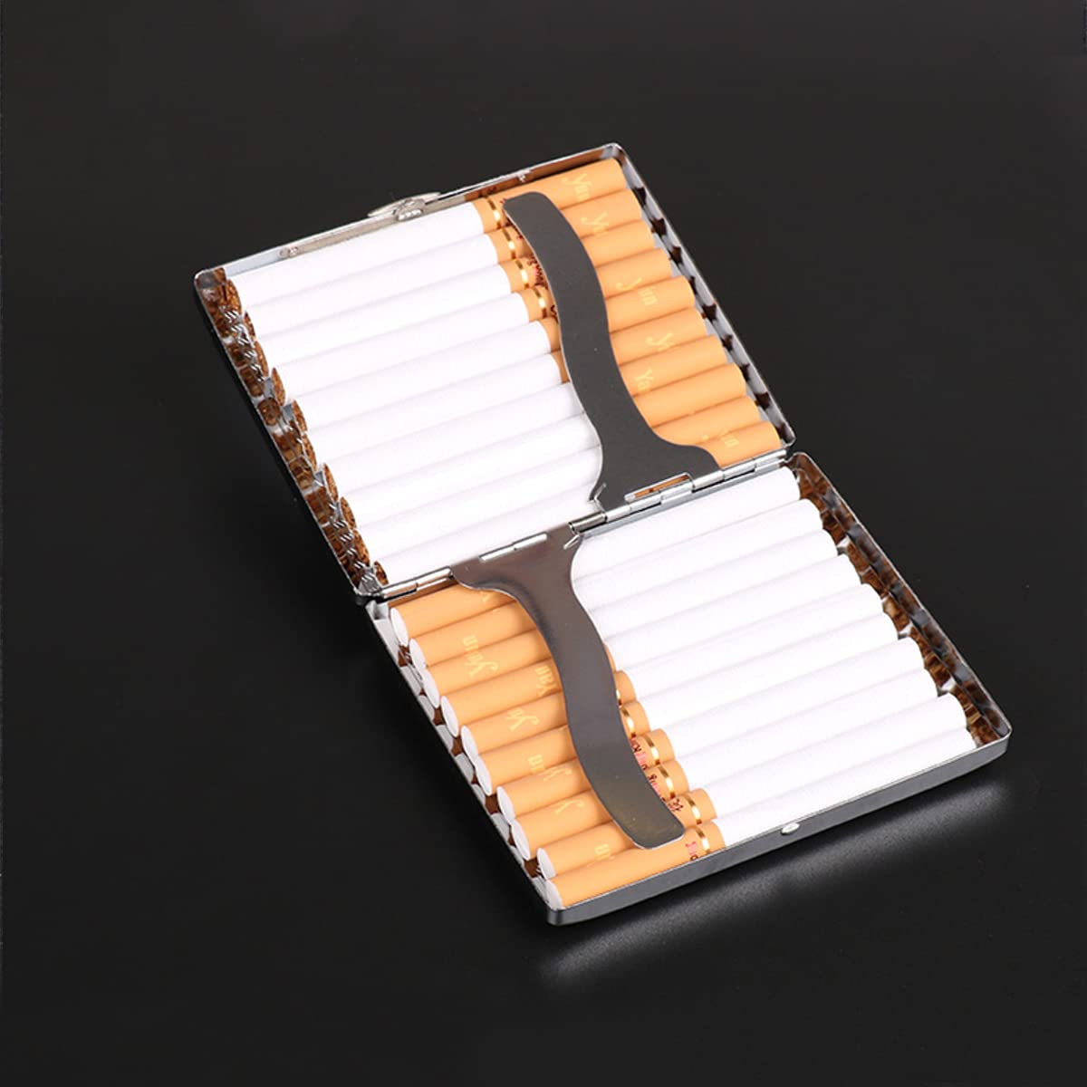 Cigarette Case, Vintage Metal Flip-top Cigarette Case (Hold