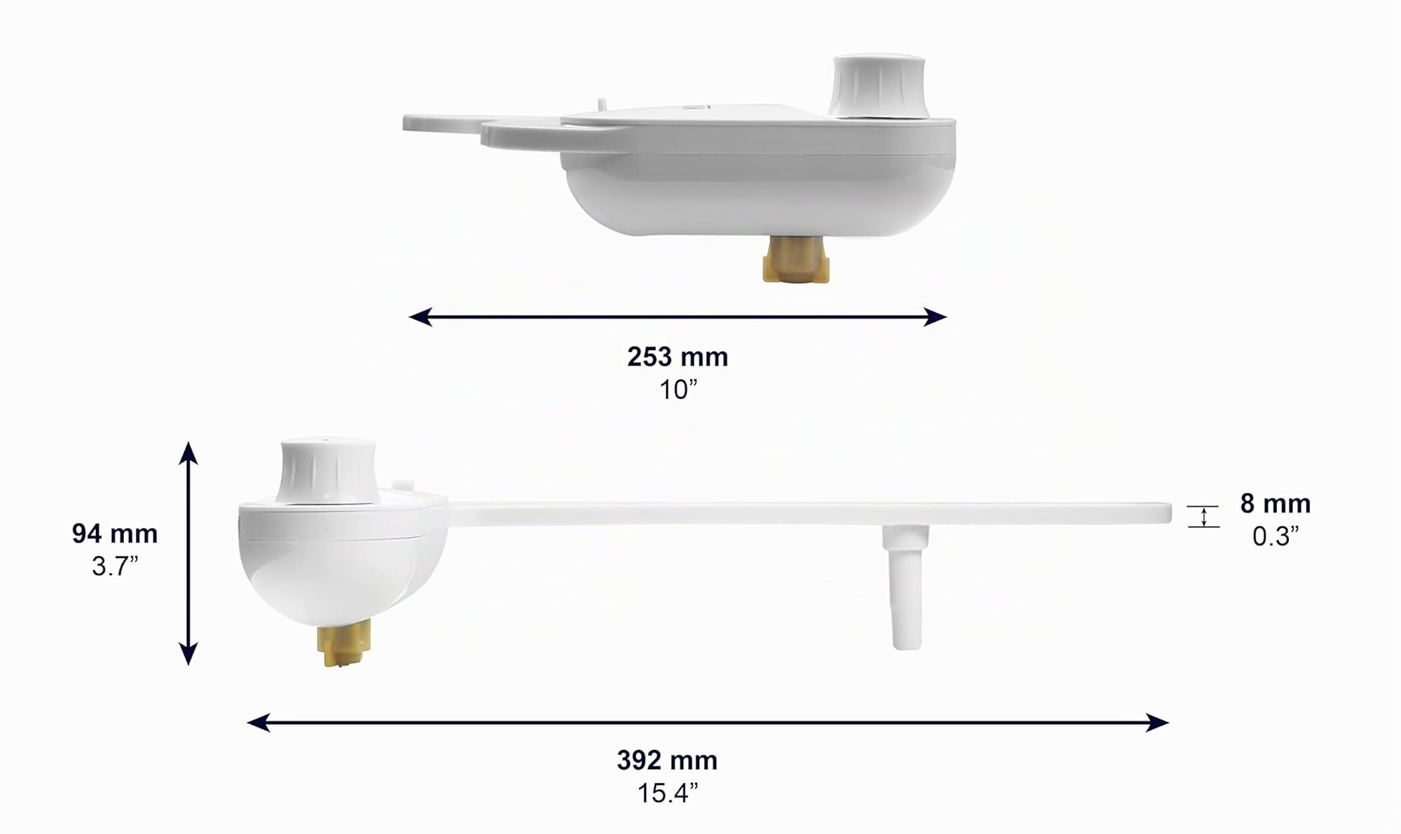 KMINA Bidet Aufsatz für Toilette Kaltwasser Weiß, WC Dusche nicht elektrisch mit 80 cm Schlauch, Toilette Bidet Einsatz mit Selbstreinigungsfunktion und verstellbarer Düse, ultra flach