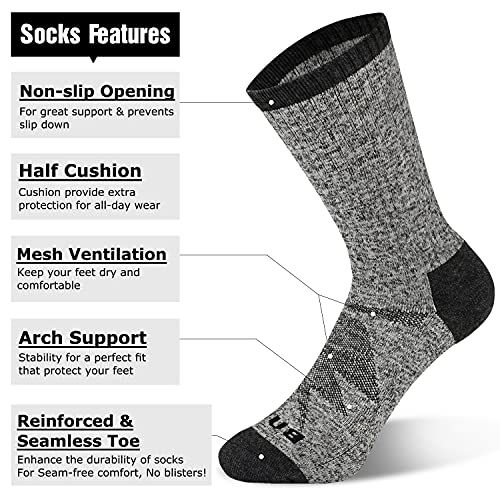 Image of Busy Socks Cushioned Crew Sport Socks for Men Women, Recycled Lightweight Moisture Wicking Athletic Cycling Socks 4 pack