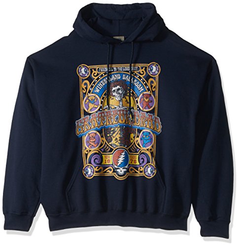 Liquid Blue Mens Plus-Size Grateful Dead Closing of Winterland Ballroom Pullover Hooded Sweatshirt Navy X-Large