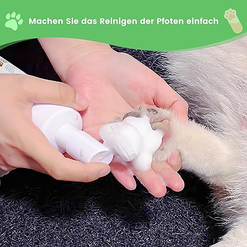 Tinioey Pfotenreiniger für Hunde (200ml) | Hundepfotenbürste | Hundepfoten Reiniger | No Rinse Schäumendes Shampoo für Haustiere | Katzen Pfotenpflege Zubehör | Hunde Sachen Hundezubehör