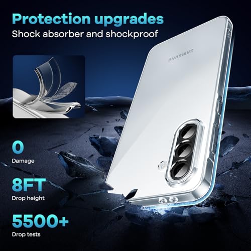 caslord Hülle für Samsung Galaxy A57 5G, 1 Handyhülle mit 2 Stück Hartglas, Weiche TPU Transparent Stoßfest Schutzhülle Durchsichtige… – Ansicht 2