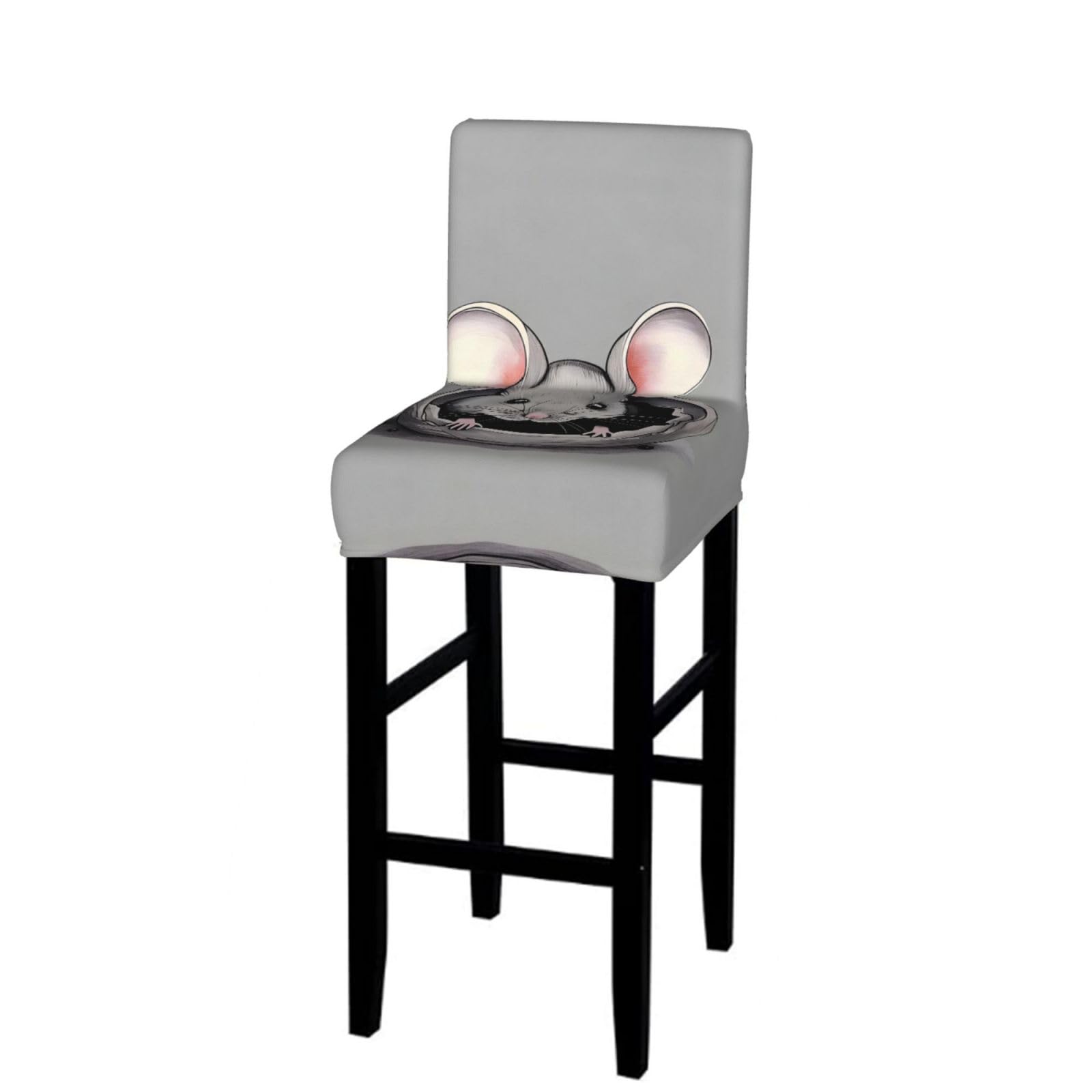 CNTDBU Grey rat Bar Stool Cover-Stretchy Chair Slipcover for Kitchen