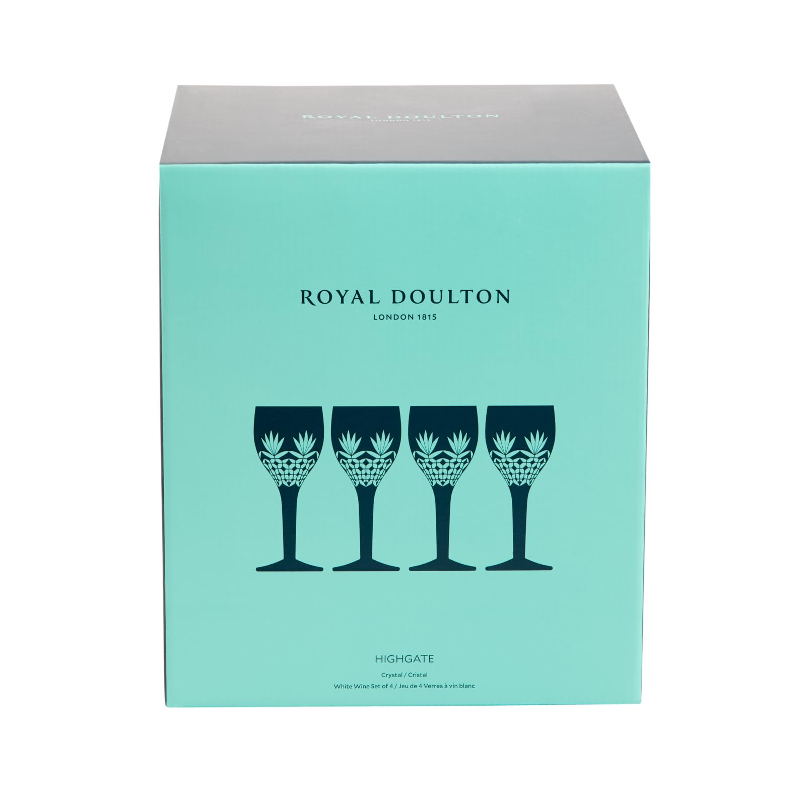 Royal Doulton Highgate Lot de 4 verres à vin blanc en cristal