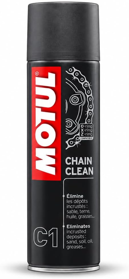 - Motul C1 Chain Cleaner for Bikes | Powerful Spray Removes Oil, Grease & Dirt | Fast-Acting Deep Cleaning for Improved Chain Performance | Safe for All Chain Types | 400 ml