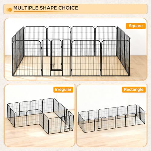 Image of BestPet Indoor Dog Playpen,40inch 16 Panels Dog Pen Fence Outdoor Pet Playpen Pet Exercise Pen for RV Camping Yard, Black