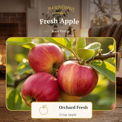 Image of McCall's Candles | Fresh Apple | 18 oz Scented Candle | Indulgence Collection | USA-Poured | Double Wick | Grooved Jar with Carrying Handle | Crisp Macintosh Apple Fragrance