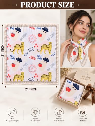 Image of Ravaiyaa - Attitude is everything Women Printed Silk Bandana 21 x 21 Inch Square Headband & Hair Wrap, Soft & Versatile | Fashion Neck Wrap