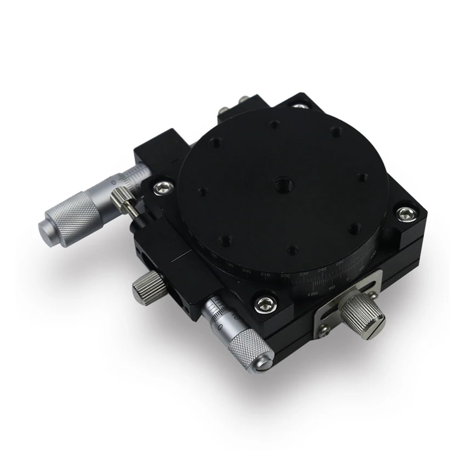 Tavola di posizionamento rotante motorizzata, slitta di spostamento manuale, asse XR 60-L, tavolo ottico di alta precisione, micrometro, piattaforma rotante di traslazione di precisione XR60-L