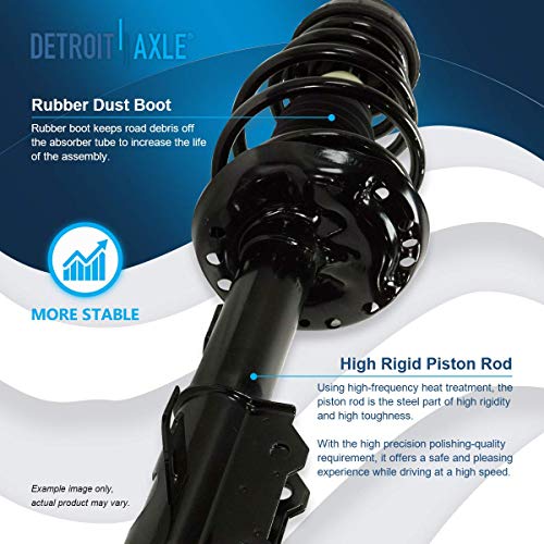 Image of Detroit Axle - Struts Shocks for 2011 2012 Chevy Cruze Volt Chevrolet Complete 2 Front Struts with Coil Springs 2 Rear Shock Absorbers Replacement Quick Install Ready Strut Assembly