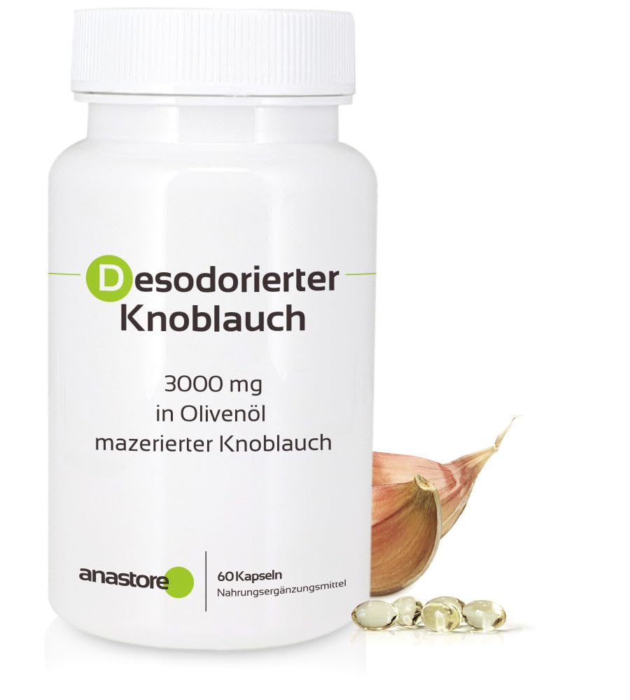 Geruchter Knoblauch * 3 + 1 gratis * 240 Kapseln * 100:1 konzentrierter Knoblauch (entspricht 2 g frischem Knoblauch) * Herz-Kreislauf, Immunität.