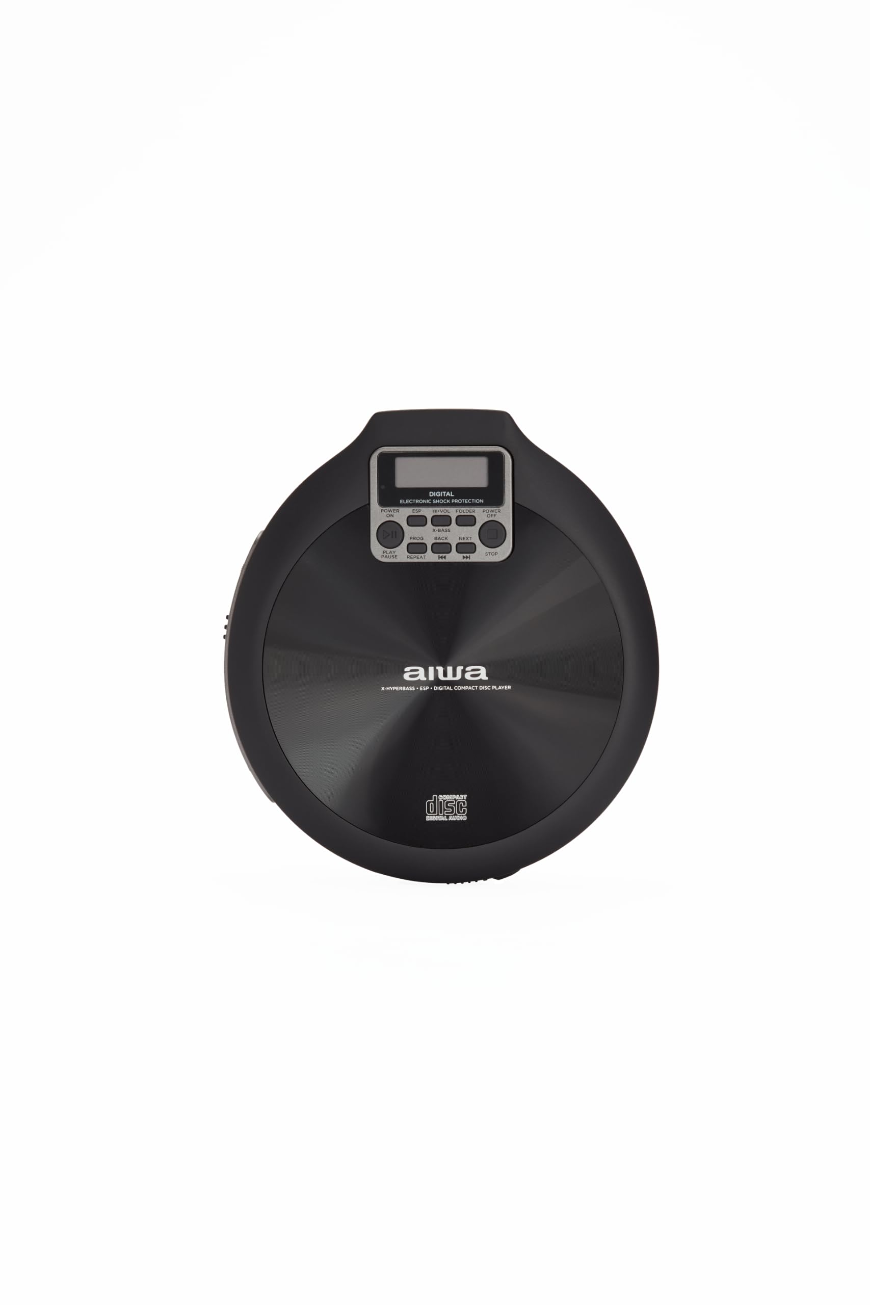 Aiwa Lettore CD Portatile PCP-850 (Nero) MP3 Ricaricabile Hyper Bass | Compatibile con CD, CD-R, CD-RW e file MP3. Batteria ricaricabile con autonomia fino a 8 ore.