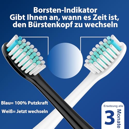 Rebeool 16 Stück Ersatzbürsten Kompatibel mit Philips Sonicare, Zahnbürstenaufsatz für Protective 4500, 5100, 3100,4300, Diamond 9000, 9400 Aufsteckbürste für täglich präzise Zahnreinigung 4