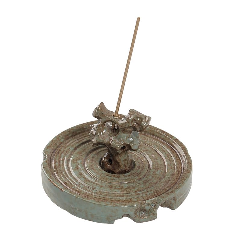 Brûleur d'encens en céramique artisanale et porte-cône élégant