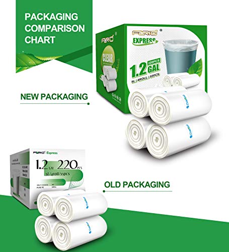 Small Clear Trash Bags Forid 1.2 Gallon Tiny Garbage Bags 220 Count Wastebasket Bin Liners For Bathroom Bedroom Office Garbage Can 5 Liters #TOP6