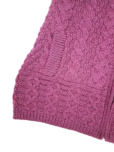 Image of Aran Crafts Irish Women's Double Collar Zip Cardigan (100% Merino Wool)