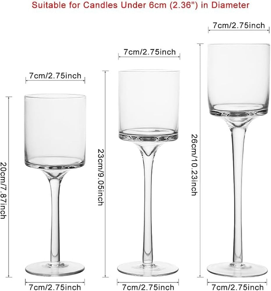 Elegante Juego de Copas de Vino cuadradas y portavelas con Velas