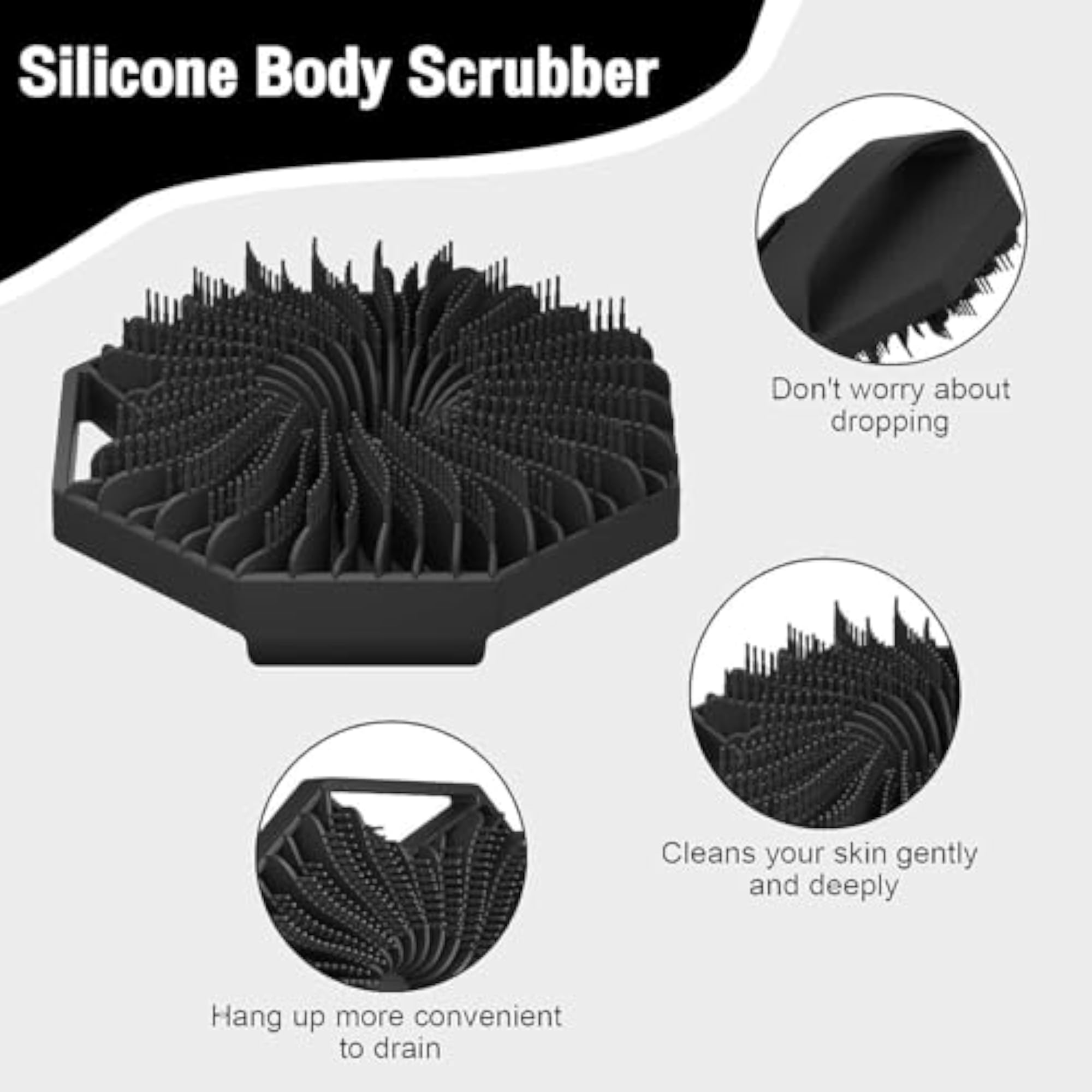 Gentle Silicone Body Scrubber for Sensitive Skin