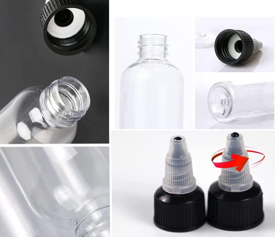 36 Pack Clear Dispensing Bottles, 4oz Round Plastic Squeeze Bottle with Twist Top Caps,Food Grade Household for Oils, Liquids, Inks, Crafts, Kitchen - Image 5