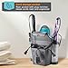 Polder Style Station, Organization for Styling Tools: Hair Dryers,Curling Irons, Straighteners, Brushes, Hang Over Towel Rack, Store Undersink or in Drawer, Black and Silver