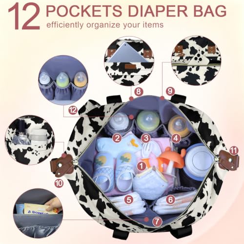 Image of Pritent Diaper Bag - Baby Diaper Bag Waterproof Large Maternity Travel Baby Bag for Mom and Dad